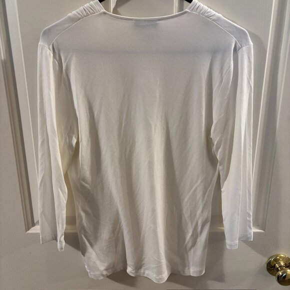 Doncaster Women's White V-Neck Long Sleeve Top ~ XS ~ NWT ~ Org. Price $110 - Picture 3 of 5